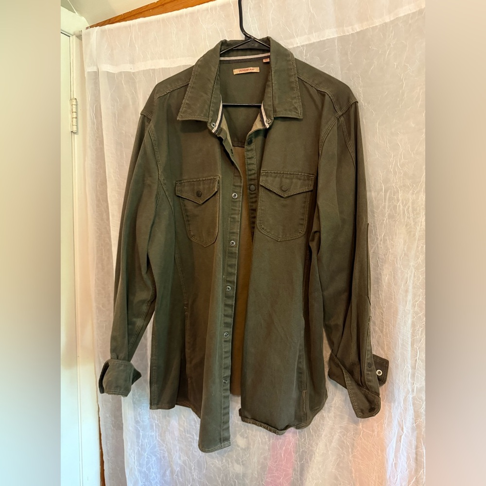 Olive Green Button-Up Shirt